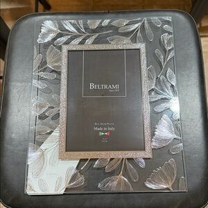 Silver Plated Flower Picture Frame New